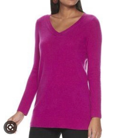 Pink V-neck Sweater by Apt.9 NWT - Picture 1 of 10